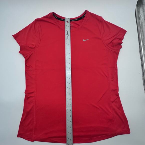 Nike One Classic Women's Dri-FIT Short-Sleeve Top SIZE L in CORAL color - Picture 4 of 14